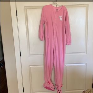 Pink bunny adult onesie